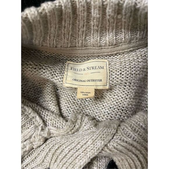 Field & Stream Black Cream Fair Isle Henley Pullover‎ Sweater Large - Picture 3 of 4